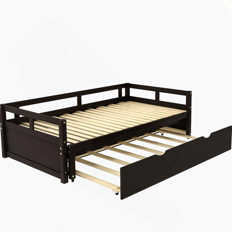 Extending Daybed With Trundle, Wooden Daybed With Trundle, Espresso