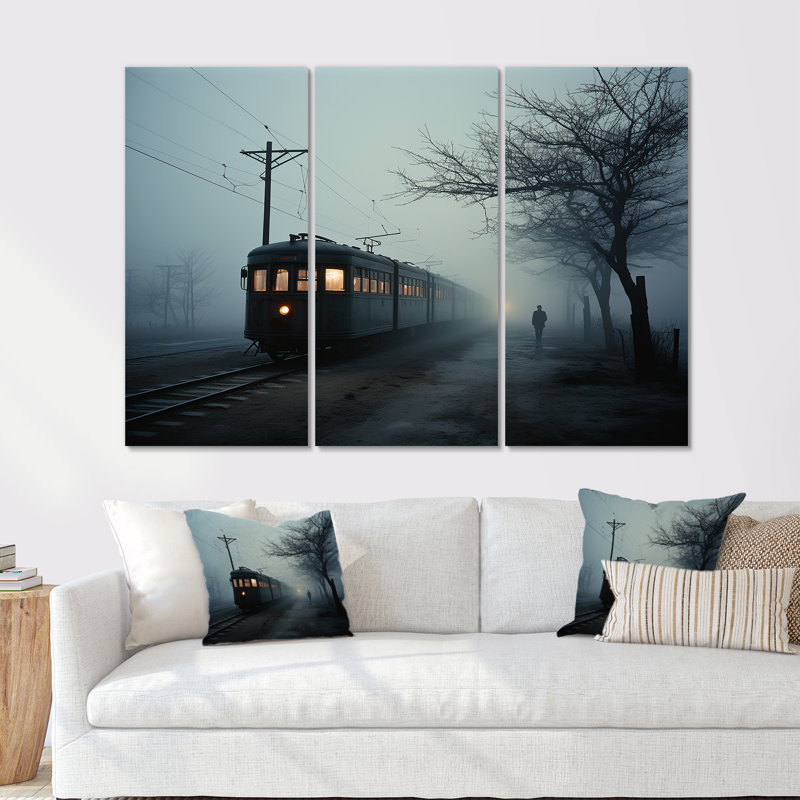 «Mystic Train Charm In Winter Photo», ensemble d'art sur toile Train, H 28 po x l 36 po