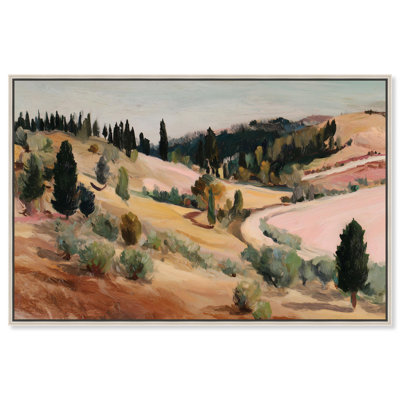 Décoration murale rustique Ochre Hills III par Art Remedy, cadre argenté, 15 x 10