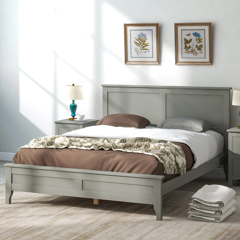 Lit plateforme Modern, Blanc, Grand