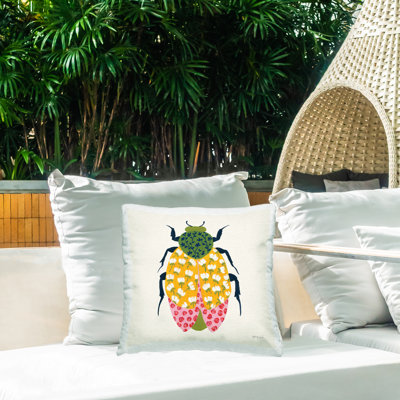 Coussin d'extérieur Mixed Blooms Beetle