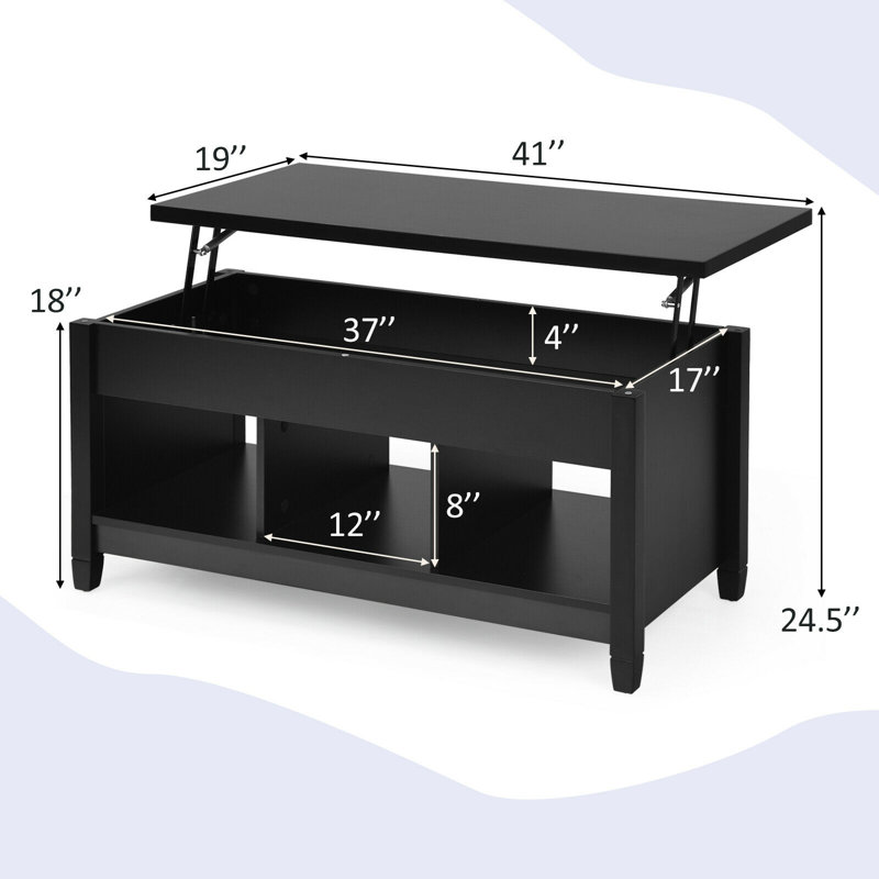 Camylle Single Coffee Table, Black, Black