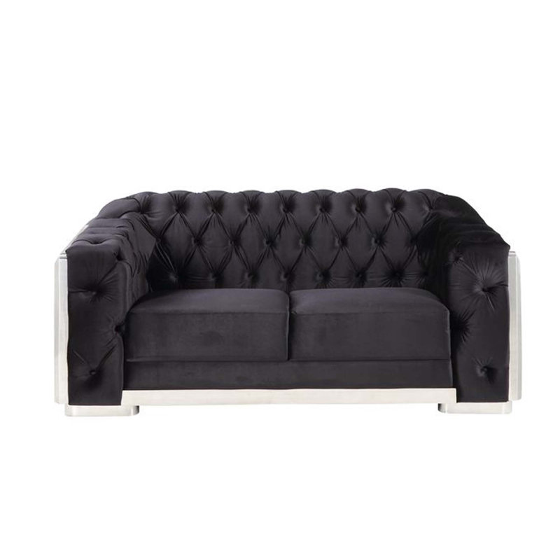 Causeuse Paul en velours noir