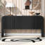 U_STYLE Console 62,2 pouces à motif de vagues avec 4 portes et tablette réglable