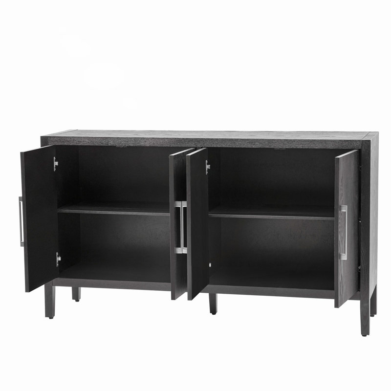Versatile Wooden Storage Cabinet for Home Organization with Multiple Functions, Black