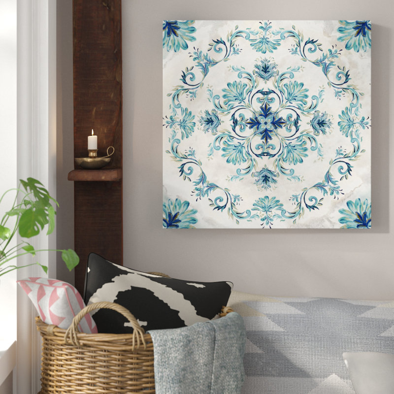 Medallion III by Tre Sorelle Studios - Wrapped Canvas Painting, 30cm H x 30cm W x 4cm D
