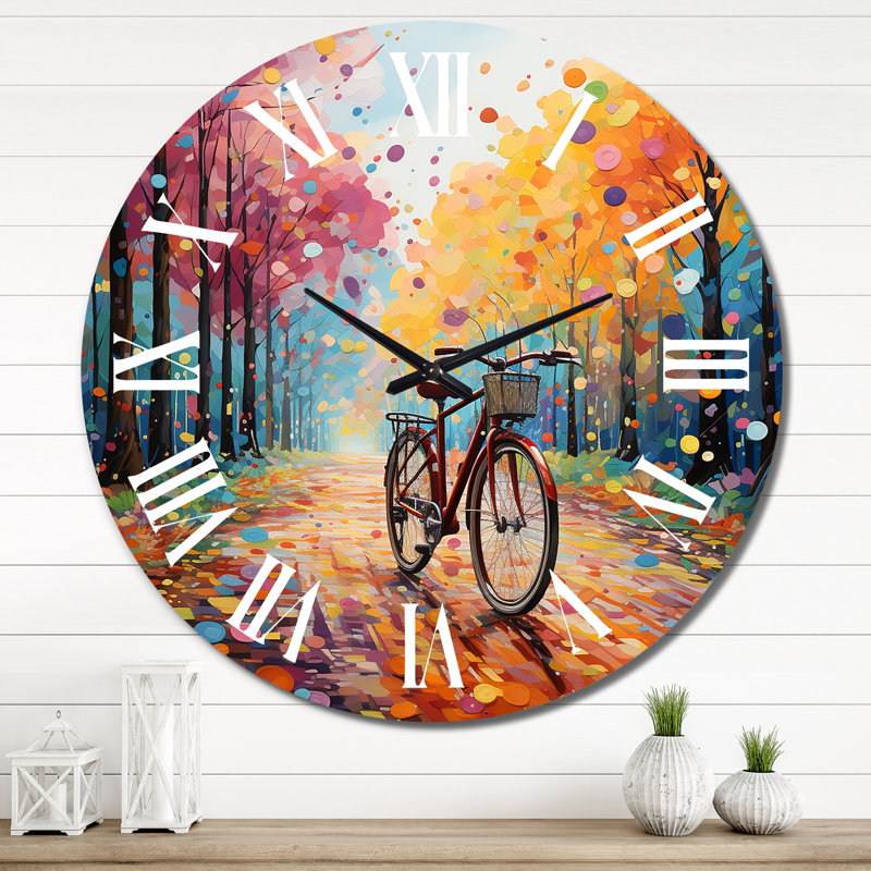Horloge murale Vélo Joyful Rides Pointillism II, Très grand