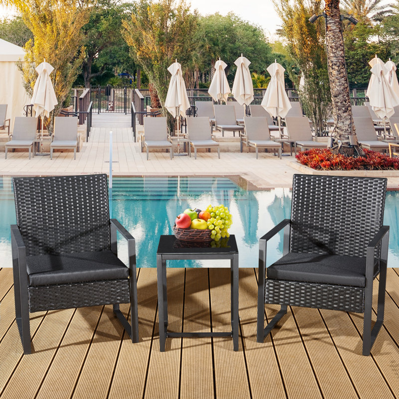 3 Piece Rattan Garden Furniture Set