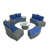Structure grise / coussin bleu est en rupture de stock