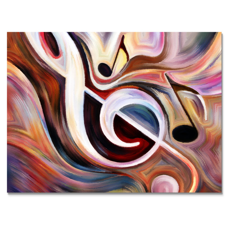 Reproduction de musique sur toile, symbole musical de clé de sol, H 34 po x l 44 po, Toile tendue