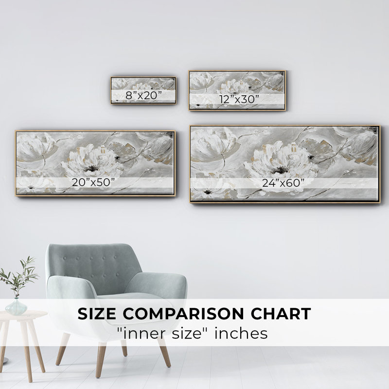 Silver Sun Garden - toile encadrée, H 24 po x l 60 po
