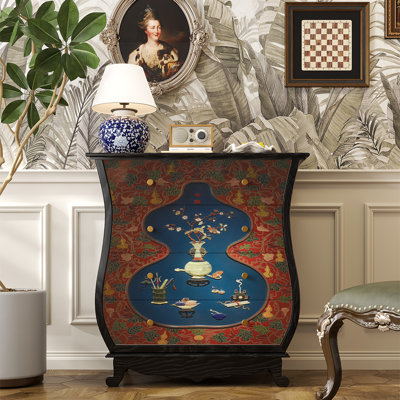 Retro waist-shaped four-drawer cabinet