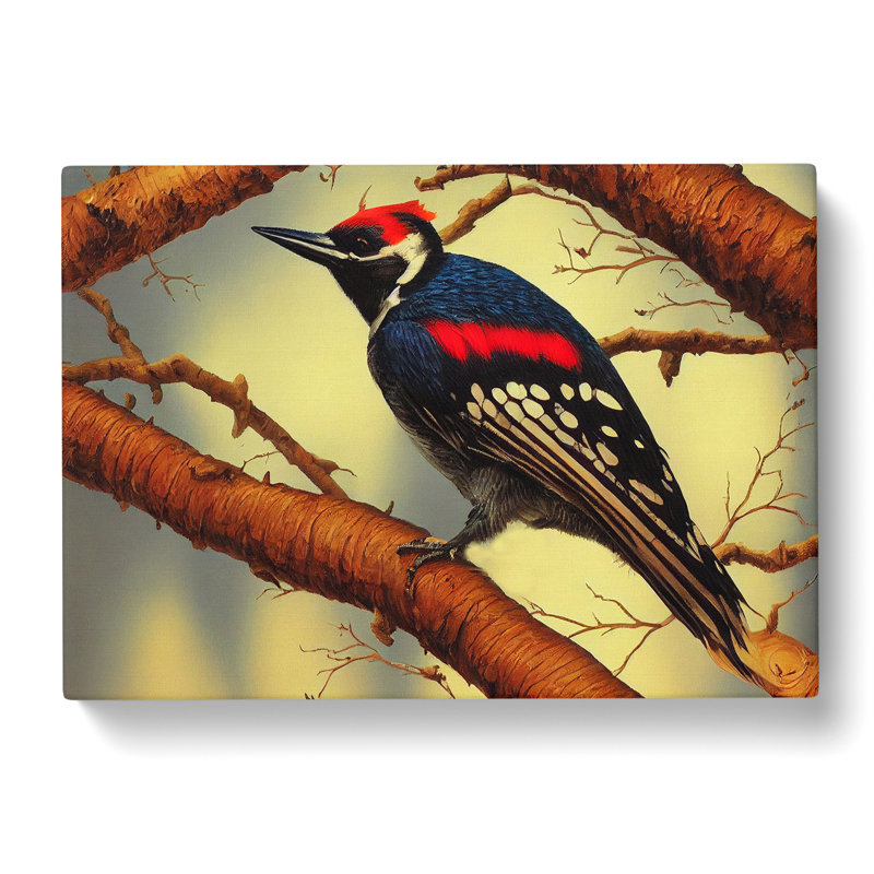 Boundless Woodpecker Bird - Wrapped Canvas Painting, 35cm H x 50cm W x 3cm D