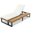 Chaise longue d'extérieur avec dossier à 5 positions, table d'appoint et coussin, structure en bois d'acacia et en fer-1657433515
