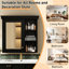 Armoire de rangement murale de salle de bain noire de 30,26 po x 28,41 po, avec hauteur de tablette réglable et détails de quincaillerie exquise