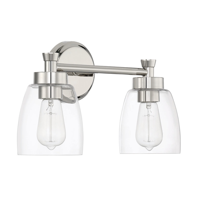 Éclairage pour meuble-lavabo à 2 lumières Amarjit, Nickel