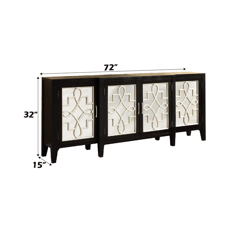 Armoire polyvalente à 4 portes avec tablettes translucides