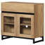 Armoire d'appoint moderne avec portes en verre, tiroir et tablette réglable - Armoire de rangement multifonctionnelle pour le salon ou la chambre à coucher-144578983