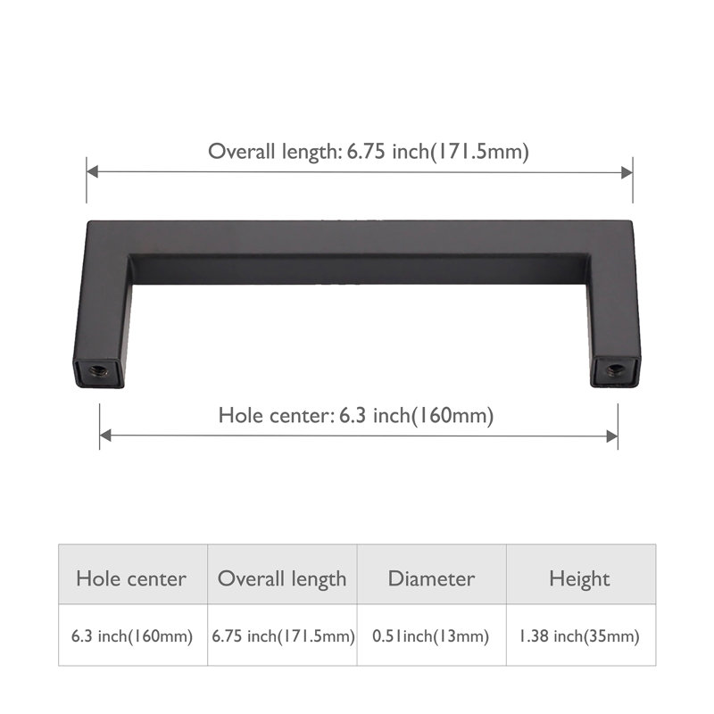 6 5/16" Center Bar Pull Multipack, Matte Black, 6 5/16"