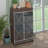 Elegant Decor Mirrored Cabinet, Mirrored Cabinet With Double Door Storage,Shoe Storage Cabinet