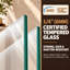 Porte de douche pivotante double sans cadre de 117 à 122 cm de largeur x 183 cm de hauteur, avec ouverture intérieure et extérieure à 180°, charnières à assistance de levage et verre trempé SGCC de 6 mm d'épaisseur.