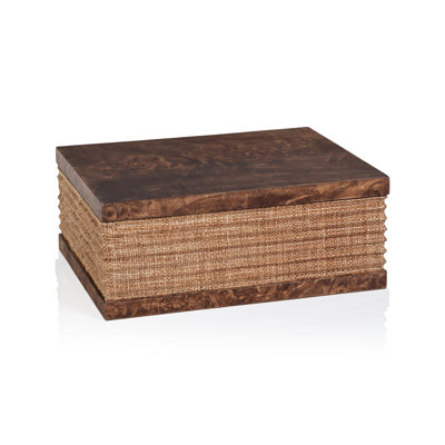 Boîte décorative Sabinio Burlwood & Raphia