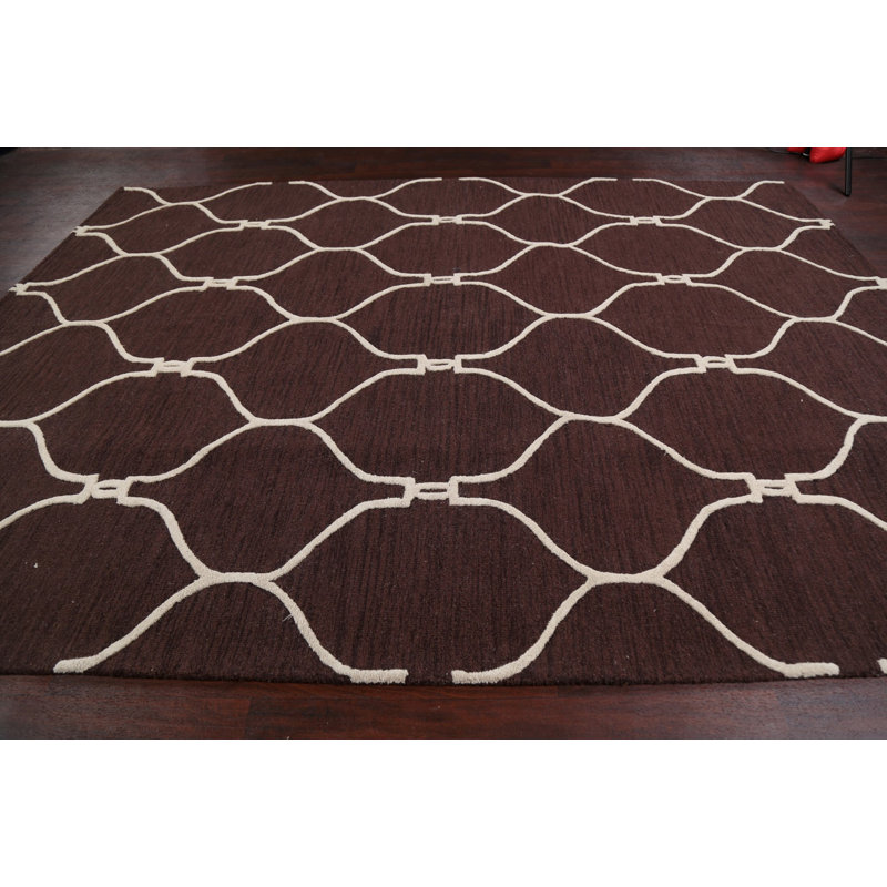 Wool Geometric Indoor Rug, Rectangle 5' x 8'