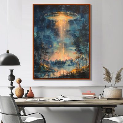 Jaune et rose Stellar Ufos - Art mural Ufos