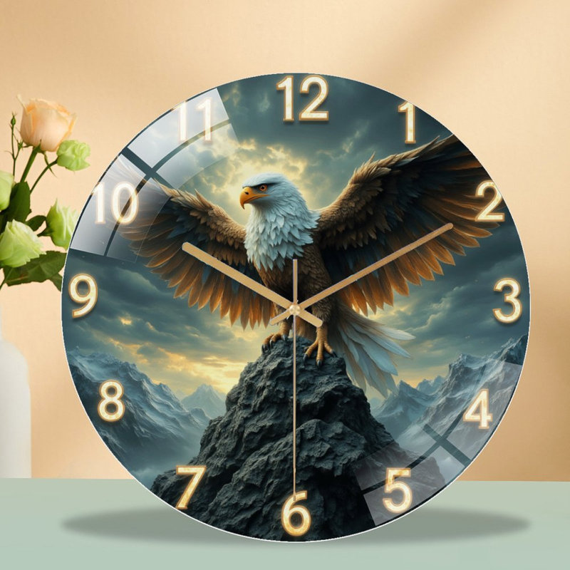 Horloge murale aigle, horloge murale 12 po