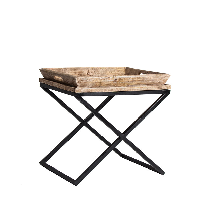Newak Tray Top Cross Legs End Table