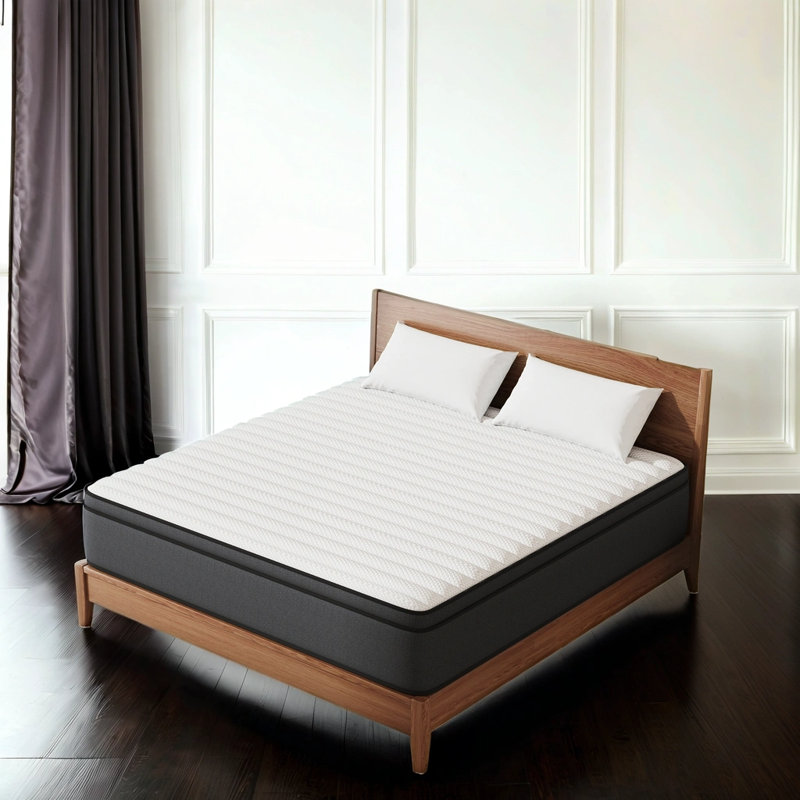 Matelas MRH de 12 po en mousse viscoélastique imprégnée de gel à mémoire de forme avec matelas à ressorts ensachés et ressorts ensachés certifiés CertiPUR-US