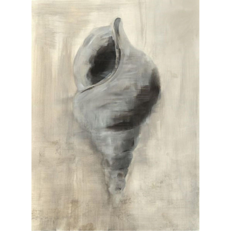 Seashells In Neutral I Painting by Guseul Park, 41" H x 30" W x 1.5" D, Glass Coat