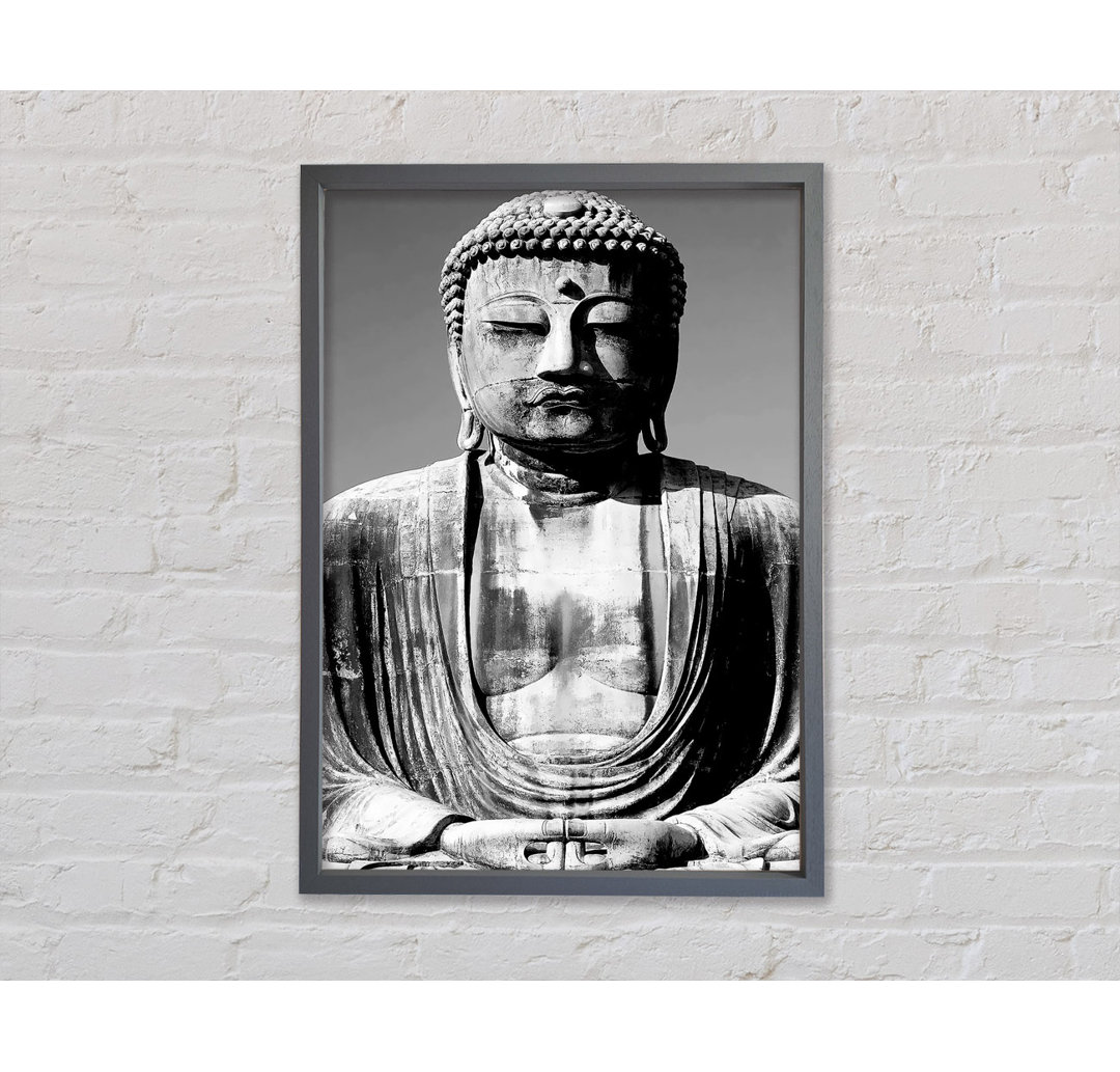 Peaceful Buddha Black N White - Single Picture Frame Kunstdrucke auf Leinwand