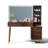 48" Vanity Desk With Hd Lighted Mirror & Glass Top-1406158452