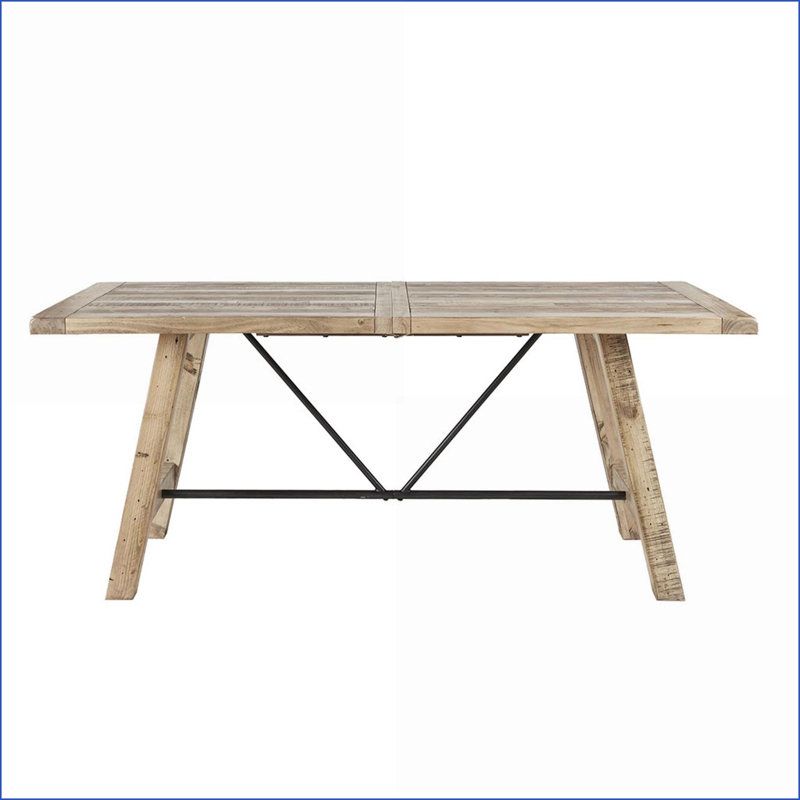 Tables de salle à manger | Table de ferme rustique Mesa de Comedor, 6 places en pin massif vieilli pour la salle à manger | Rectangle