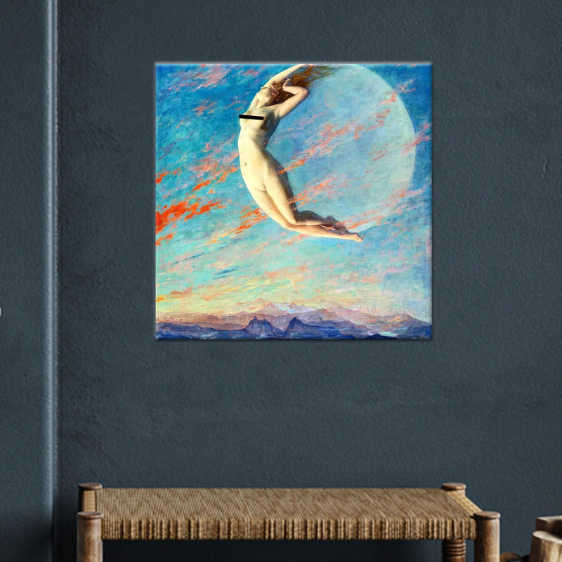 Reproduction sur toile de la femme nue surréelle - Art céleste de rêve fantaisiste, 1P