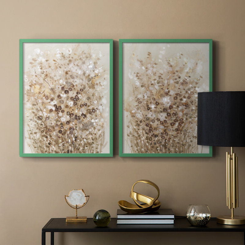 Flourishing I-Premium Framed Print -Ready to Hang - No Nails Required - No Nails Required, 29" H x 46" W, Gray