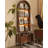 Nut-Brown Modern Solid wood rotating bookshelf