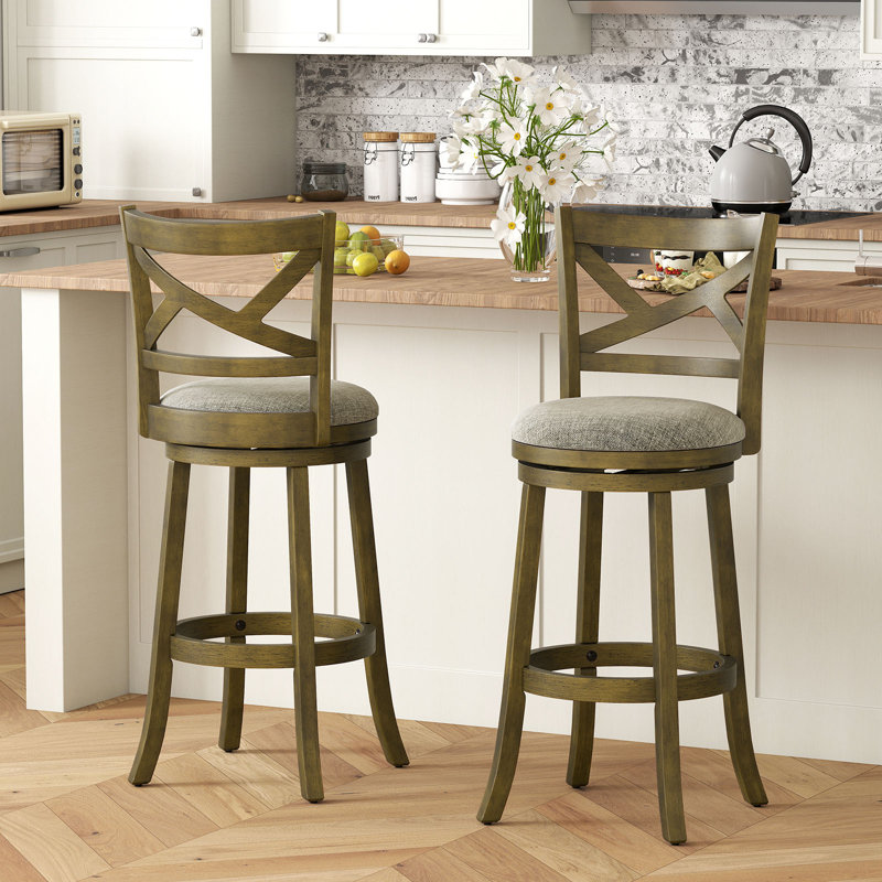 Tabourets de bar pivotants August Grove® gris, 2, Tabouret de bar (hauteur du siège de 30,5 po)