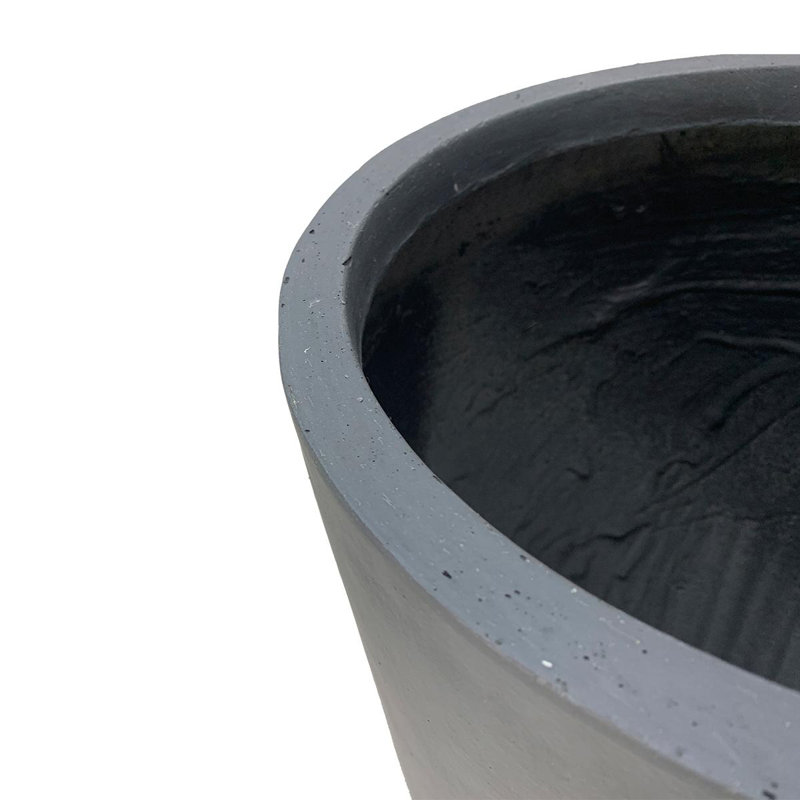 Concrete Effect Tall Planter, Frostproof Outdoor Plant Pot, Tall Garden Planter with Drainage Holes, Tall Round Plant Pot