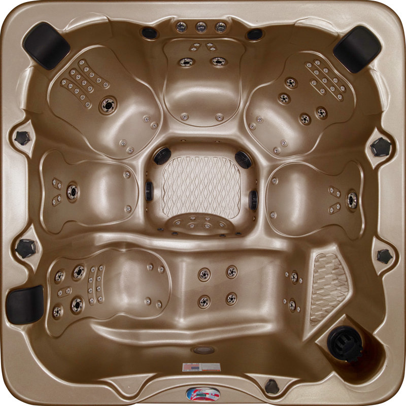 Spa standard pour 6 personnes à 100 jets avec système de son et cascade DEL American Spas, Blanc, Champagne
