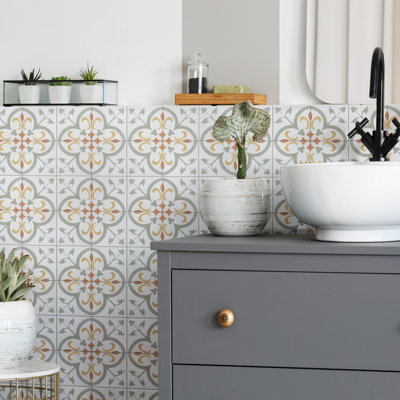 Revival 4" x 4" Ceramic Patterned Wall & Floor Tile