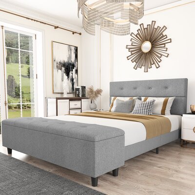 Lynell Queen Tufted Upholstered Low Profile Storage Bed -  Corrigan Studio®, D335E8ED010B4697860BF570BA6D0C71
