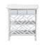 Table de chevet en rotin naturel avec tiroir et tablettes - Table de chevet de style Chippendale