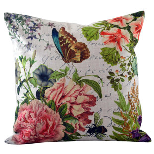 Butterfly Floral Throw Pillow Cover