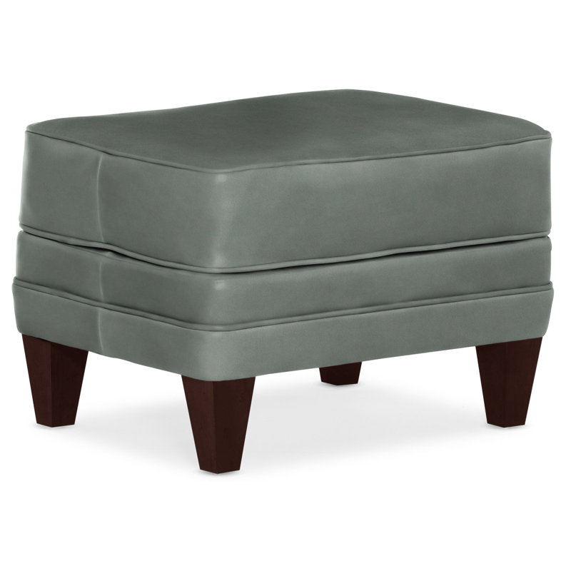 Willow Ottoman, Mahogany, Outsider Raven Genuine Leather