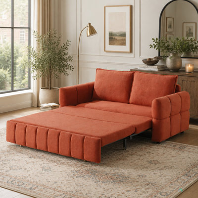 Sleeper Sofa, Sofa Bed- 3 In 1 Pull Out Couch Bed With Teddy Chaise For Living Room, Sofa Sleeper With Pull Out Bed,3Color