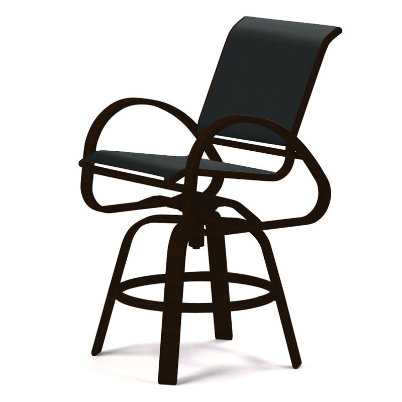 Tabouret de bar Holna, Kona texturé, Noir 5D Sunbrella®