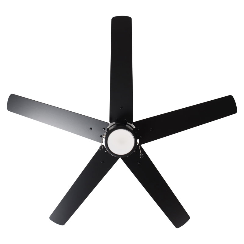 Ventilateur de plafond d'intérieur à 5 pales Phung, Noir mat, Noir mat