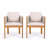 Acacia Wood Outdoor Dining Chairs 2-Pack With Mix White Rope Handles, Washable Waterproof Beige Cushions, 400 Lbs Capacity-626635159-626635178